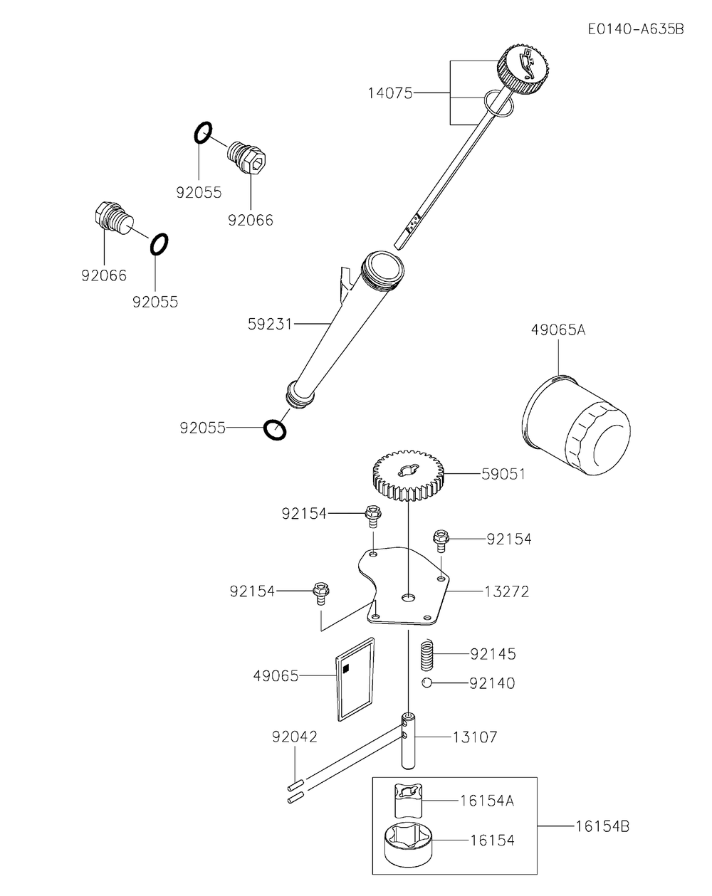 Lubrication Equipment Diagram and Parts List for FX801V-DS25  Cub Cadet Lawn Tractor